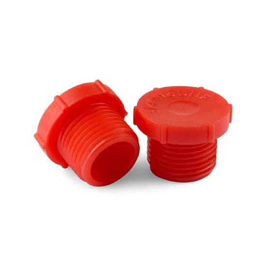 Threaded protective plugs, LDPE, red